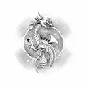 Cosmic Dragon tattoo design idea