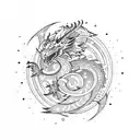 Cosmic Dragon tattoo design idea