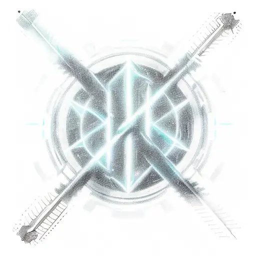 energy sword with a ; as/or in the handle with the words "Im ready, how bout you?" in-between the blades tattoo design idea