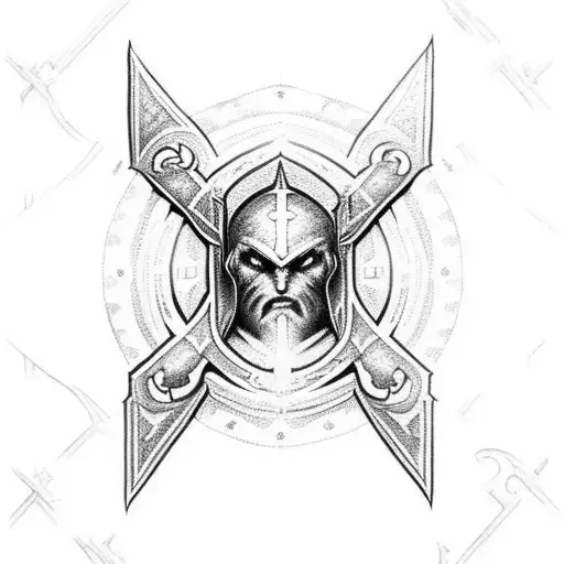 Templar knight holding a cross tattoo design idea