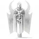 Templar knight holding a cross tattoo design idea