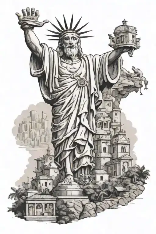 christus statue rio de janeiro with favela tattoo design idea