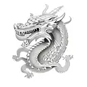 Viking ship with a dragon figure head tattoo design idea