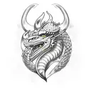 Viking ship with a dragon figure head tattoo design idea