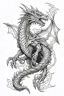 Alduin Skyrim dragon flying tattoo design idea