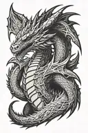 Alduin Skyrim dragon tattoo design idea