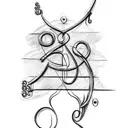 create a unique tattoo for me.  I want it to be a person playing a fiddle, but in the style of Giacometti's famous tall  tattoo design idea