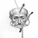 create a unique tattoo for me.  I want it to be a person playing a fiddle, but in the style of Giacometti's famous tall  tattoo design idea