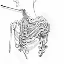 create a unique tattoo for me.  I want it to be a person playing a fiddle, but in the style of Giacometti's famous tall  tattoo design idea