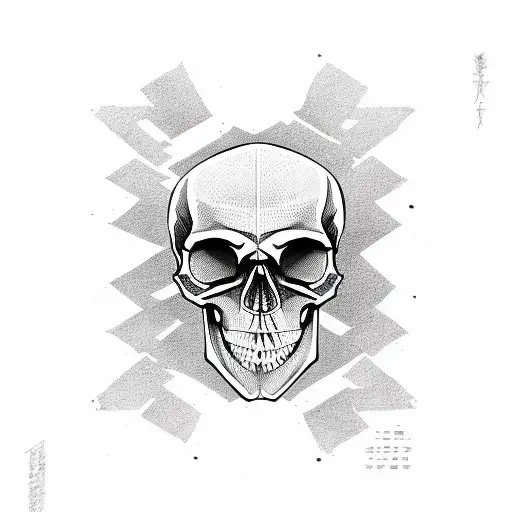 skull with quad nods tattoo design idea