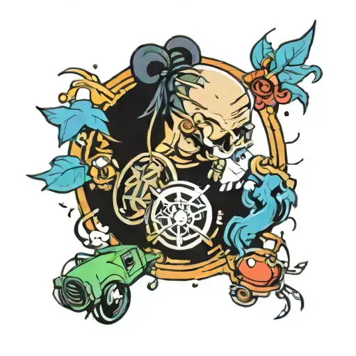 90's hiphop elements like graffiti tattoo design idea