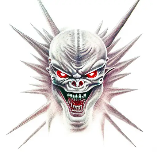 demon angel fight tattoo design idea
