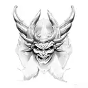 demon forrest heart angel fight tattoo design idea