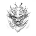 demon forrest heart angel fight tattoo design idea