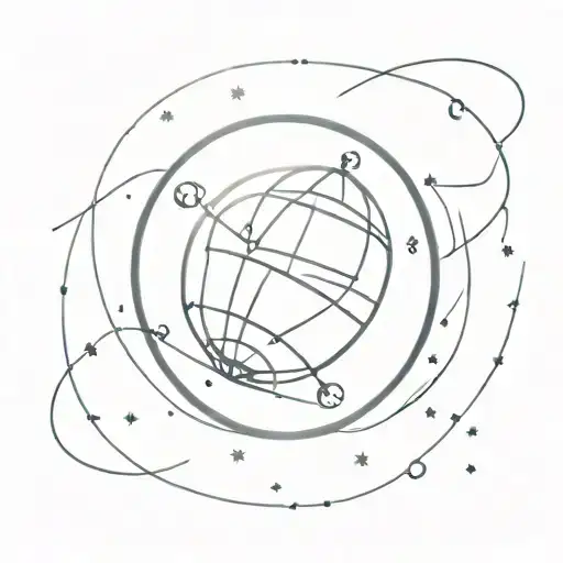 disco ball as centre of galaxy  tattoo design idea