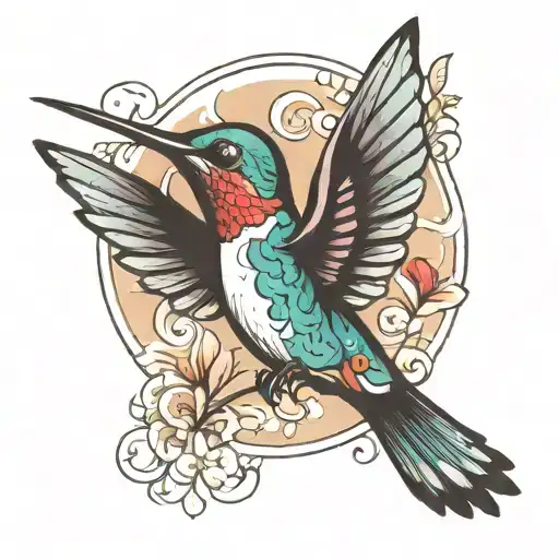 hummingbird silhouette tattoo design idea