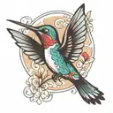 hummingbird silhouette tattoo design idea