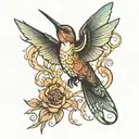 hummingbird silhouette tattoo design idea