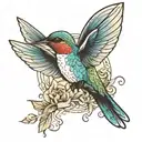 hummingbird silhouette tattoo design idea