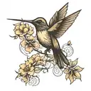 hummingbird silhouette tattoo design idea