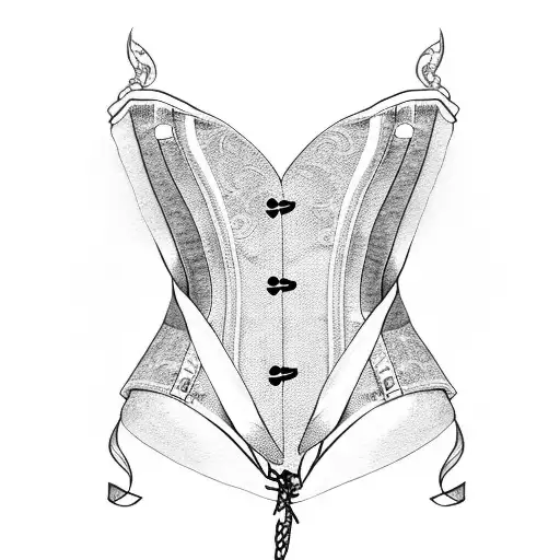 corset with ribbons  tattoo design idea