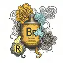 A tattoo representing the element Br (bromine) from the periodic table, referencing Breaking Bad, with some light smoke  tattoo design idea