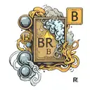 A tattoo representing the element Br (bromine) from the periodic table, referencing Breaking Bad, with some light smoke  tattoo design idea