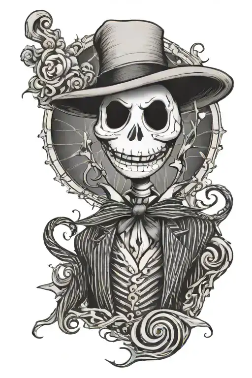the nightmare before christmas mr jack skellington tattoo design idea