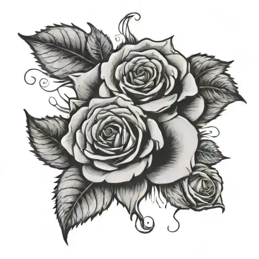 roses with the saying "mental clarity is a luxury I can't afford" in the peddles  tattoo design idea