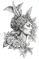 goddess nike tattoo design idea