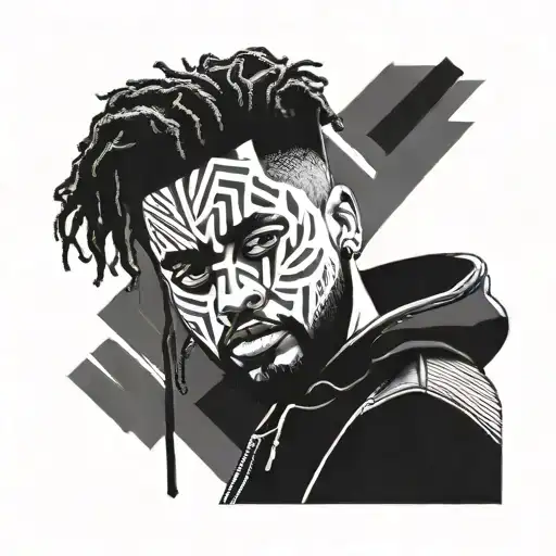 a design of the weeknd - songs, albums,    tattoo design idea