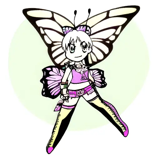 butterfly rockstar tattoo design idea