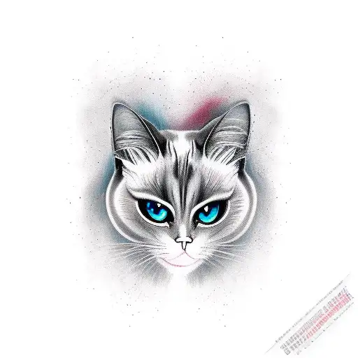 Gothic Siamese cats tattoo design idea