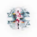 A silhouette of a runner with a night sky background tattoo design idea