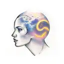 A silhouette of a runner with a night sky background tattoo design idea