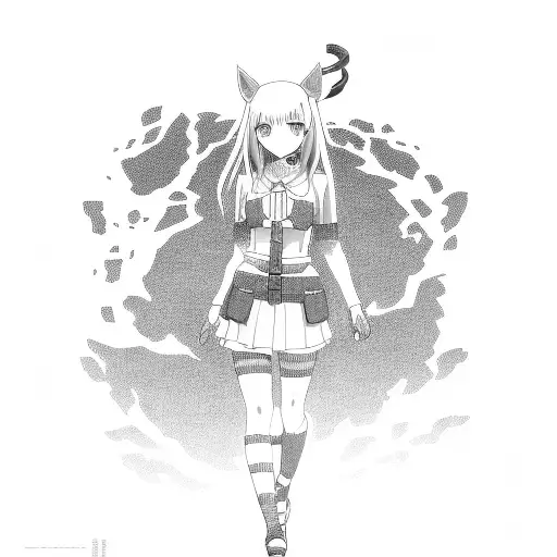 Statistical graph with anime characters as data points tattoo design idea