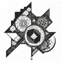 Incorporate intricate geometric patterns inspired by Destiny the game into a forearm tattoo tattoo design idea
