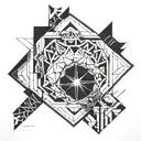 Incorporate intricate geometric patterns inspired by Destiny the game into a forearm tattoo tattoo design idea