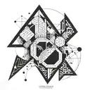 Incorporate intricate geometric patterns inspired by Destiny the game into a forearm tattoo tattoo design idea