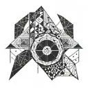 Incorporate intricate geometric patterns inspired by Destiny the game into a forearm tattoo tattoo design idea