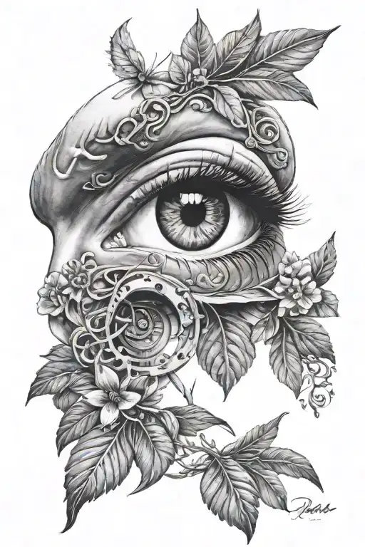 blind eye looking tattoo design idea