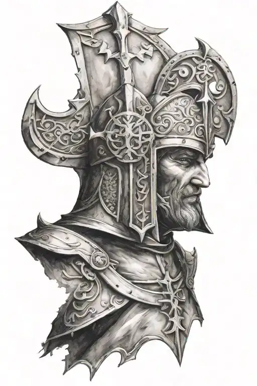 Templar crusade style artistic tattoo design idea