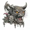 murder, scary, violent tattoo design idea