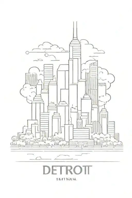 Detroit cityscape tattoo design idea