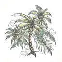 Palm Tree weed tattoo design idea