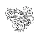 Horizontal vine with subtle 22 and letters PRADL incorporated tattoo design idea