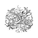 Horizontal vine with subtle 22 and letters PRADL incorporated tattoo design idea