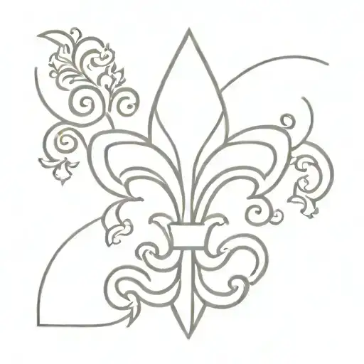 French fleur de lys representing Quebec tattoo design idea