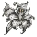 royal lily flower tattoo design idea