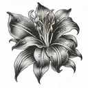 royal lily flower tattoo design idea
